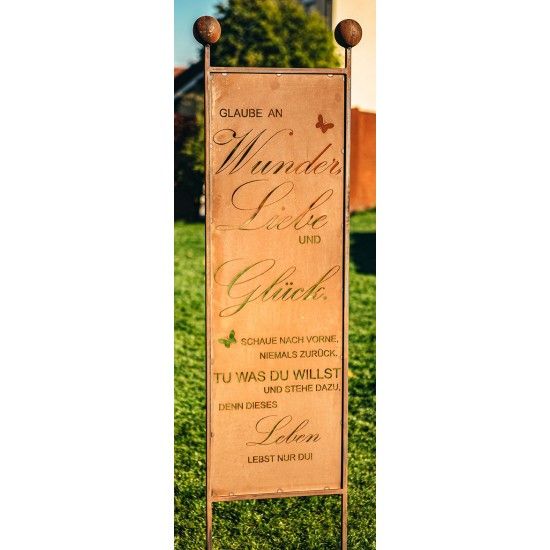 XL Gartenstecker - Wunder, Liebe, Glück - Höhe 205 cm