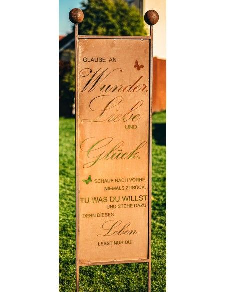 XL Gartenstecker - Wunder, Liebe, Glück - Höhe 205 cm