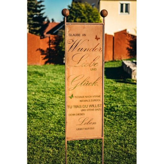 XL Gartenstecker - Wunder, Liebe, Glück - Höhe 205 cm