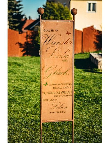 XL Gartenstecker - Wunder, Liebe, Glück - Höhe 205 cm