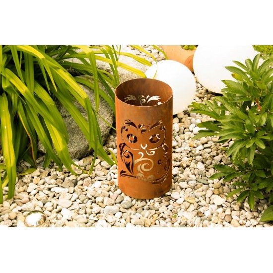 Windlicht - Eule mit Sternenaugen, klein, Höhe 41 cm