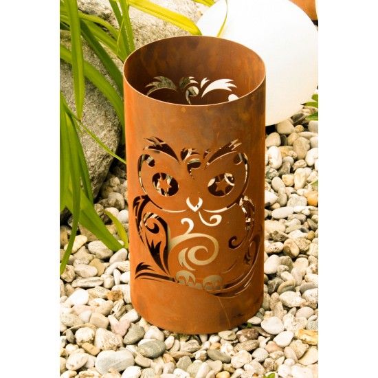 Windlicht - Eule mit Sternenaugen, klein, Höhe 41 cm