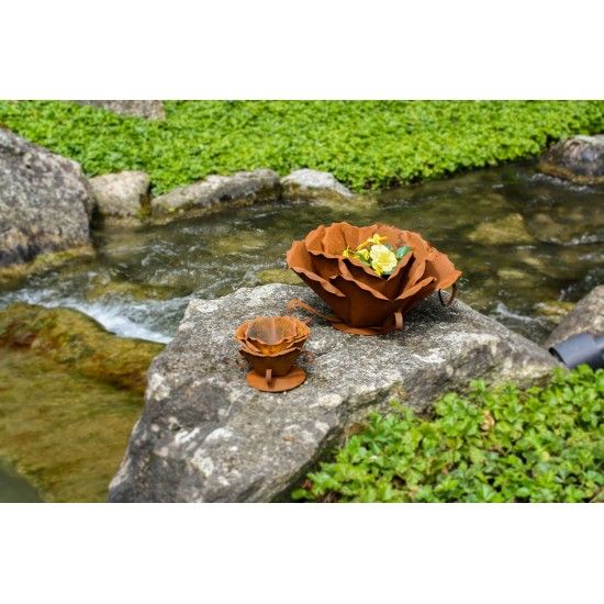 Rosenblüte aus Metall, klein, Ø 17 cm