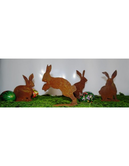 Deko Osterhase Set Metall Garten Set