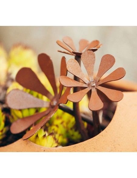 Kleines Deko Blütenset aus Edelrost Kleines Deko Blütenset aus Edelrost