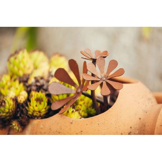 Kleines Deko Blütenset aus Edelrost