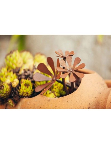 Kleines Deko Blütenset aus Edelrost Kleines Deko Blütenset aus Edelrost