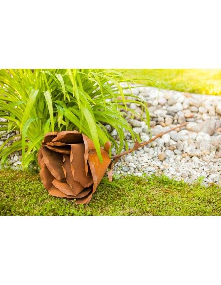 Rose aus Metall - Rose der Liebe, groß, Höhe 90 cm