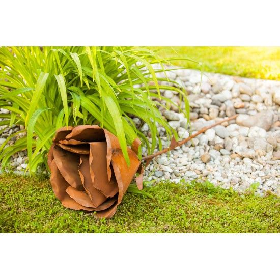 Rose aus Metall - Rose der Liebe, groß, Höhe 60 cm