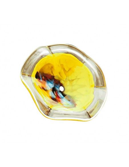 Glas Blütenteller, gelb, Ø 22 cm