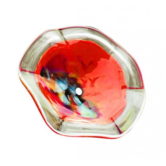 Glas Blütenteller, rot, Ø 27 cm