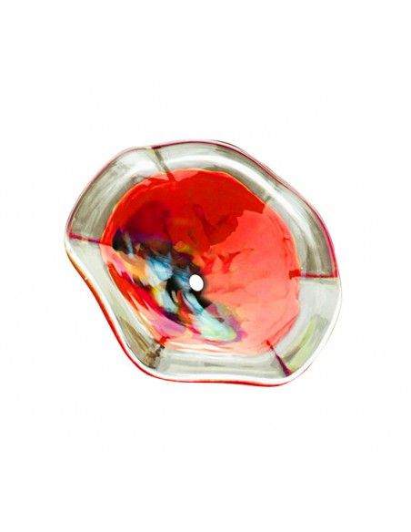 Glas Blütenteller, rot, Ø 22 cm