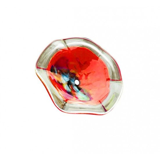 Glas Blütenteller, rot, Ø 16,5 cm