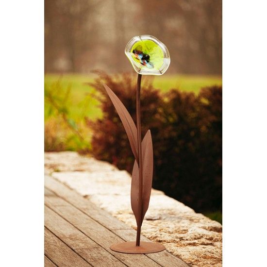 Glasblume - Kartin, inkl. Blütenteller, Höhe 100 cm