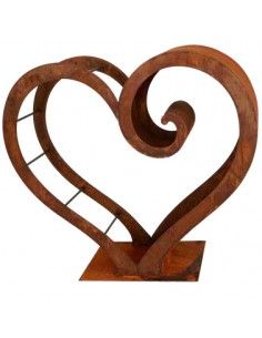 Start großes Herz Curl Kaminholzregal - XL Holzregal in Herzform 119 cm breit In dieses rostige Holzregal Herz mit Curl kannst D