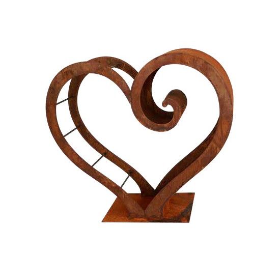Start großes Herz Curl Kaminholzregal - XL Holzregal in Herzform 119 cm breit In dieses rostige Holzregal Herz mit Curl kannst D