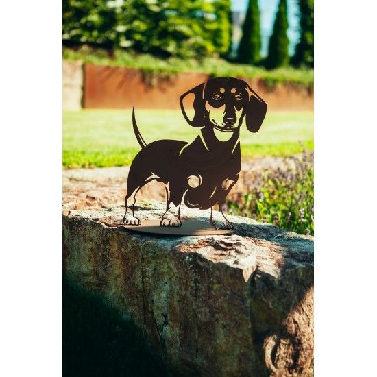 Deko Hund aus Metall - Dackel Wasti - Höhe 40 cm