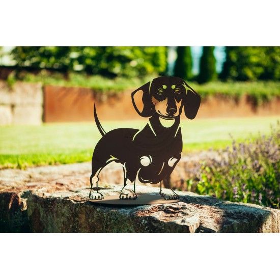 Deko Hund aus Metall - Dackel Wasti - Höhe 40 cm