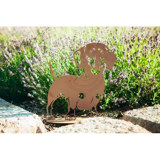 Deko Hund aus Metall - Dackel Wasti - Höhe 40 cm