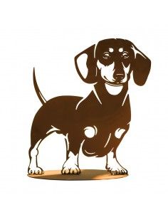 Deko Hund aus Metall - Dackel Wasti - Höhe 40 cm