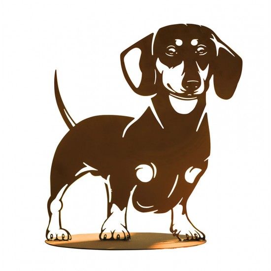 Deko Hund aus Metall - Dackel Wasti - Höhe 40 cm