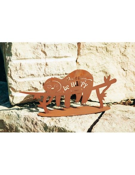 Metall Deko - Faultier Happy - mit Spruch, Länge 68 cm Metall Deko - Faultier Happy - mit Spruch, Länge 68 cm