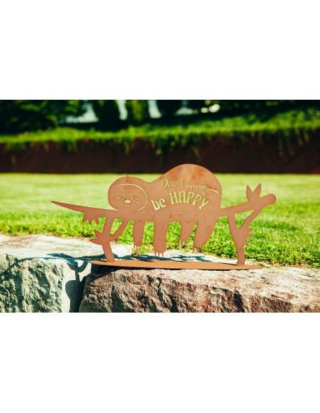 Metall Deko - Faultier Happy - mit Spruch, Länge 68 cm Metall Deko - Faultier Happy - mit Spruch, Länge 68 cm