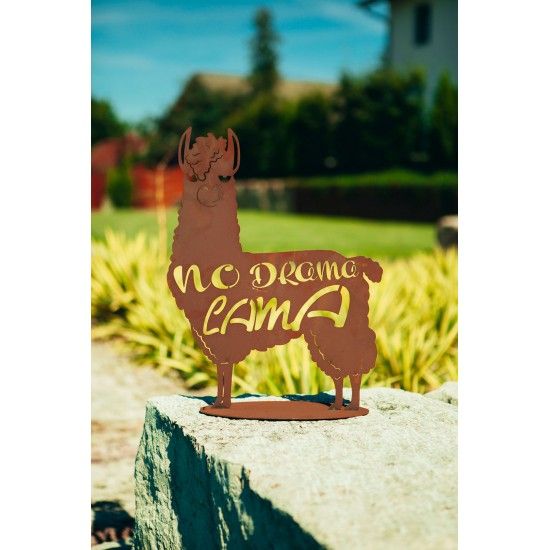 Dekofigur - No Drama Lama - aus Metall, Höhe 50 cm