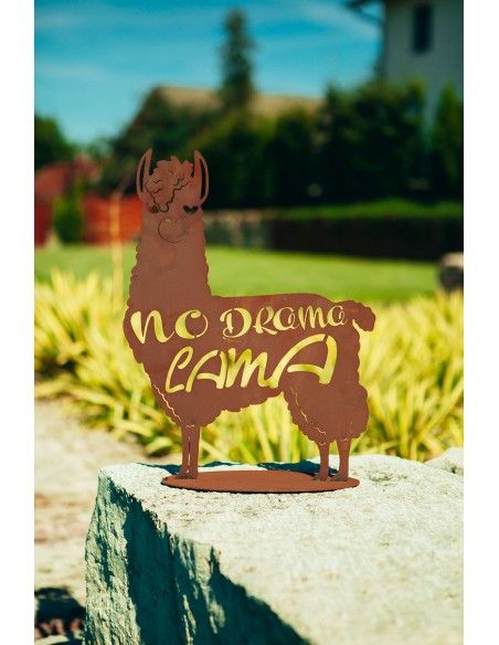 Dekofigur - No Drama Lama - aus Metall, Höhe 50 cm