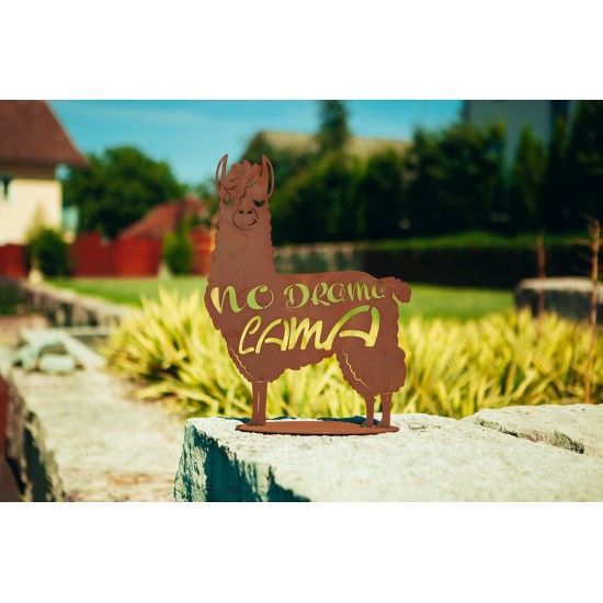Dekofigur - No Drama Lama - aus Metall, Höhe 50 cm