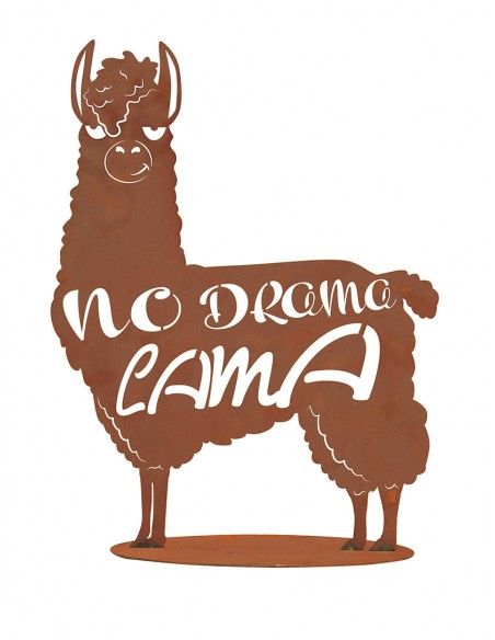 Dekofigur - No Drama Lama - aus Metall, Höhe 50 cm