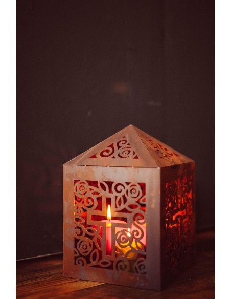 Metall Grablicht - Filigran, Höhe 28 cm