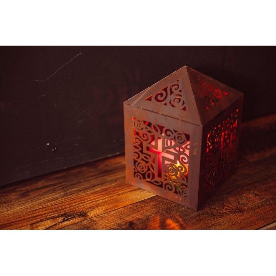 Metall Grablicht - Filigran, Höhe 28 cm