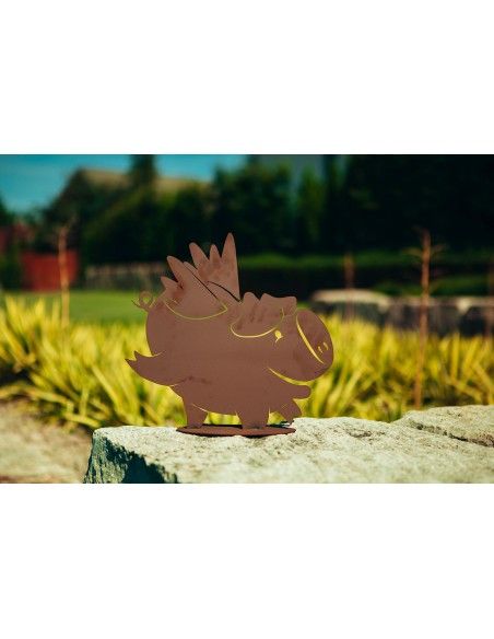 Metall Glücksschwein Gustav - mit Flügeln - Höhe 33 cm