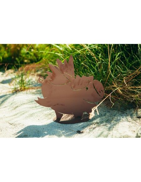 Metall Glücksschwein Gustav - mit Flügeln - Höhe 33 cm