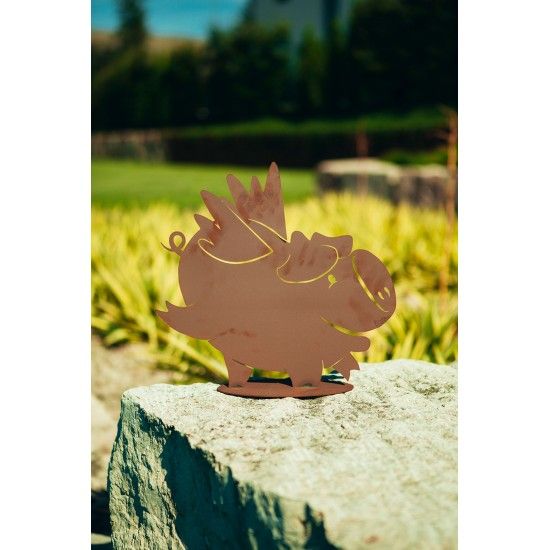 Metall Glücksschwein Gustav - mit Flügeln - Höhe 33 cm