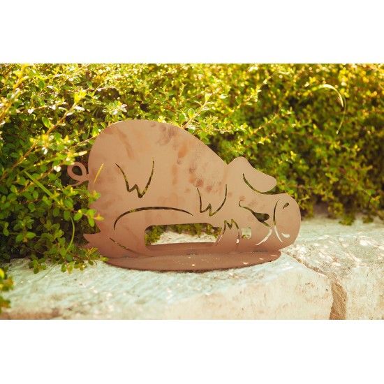 Betrunkenes Deko Schwein - aus Metall, Breite 38 cm