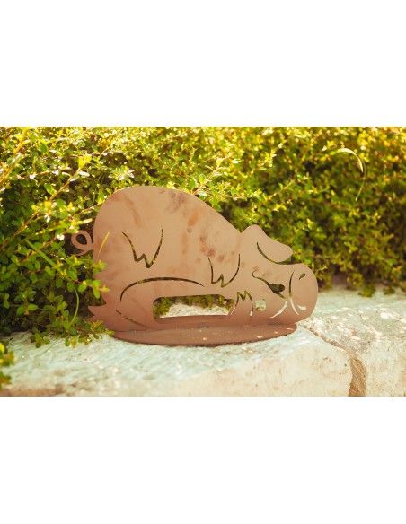 Betrunkenes Deko Schwein - aus Metall, Breite 38 cm Betrunkenes Deko Schwein - aus Metall, Breite 38 cm