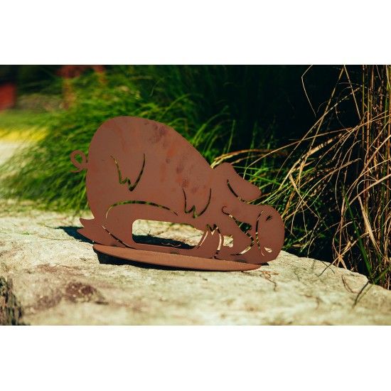 Betrunkenes Deko Schwein - aus Metall, Breite 38 cm