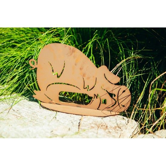 Betrunkenes Deko Schwein - aus Metall, Breite 38 cm