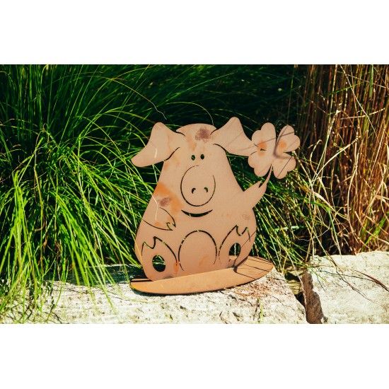 Glücksschwein Lucky - aus Metall, Höhe 31 cm