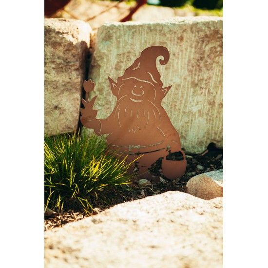 Deko Gartenwichtel - Hugo, aus Edelrost, Höhe 44 cm