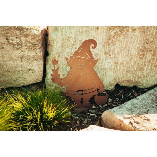 Deko Gartenwichtel - Hugo, aus Edelrost, Höhe 44 cm