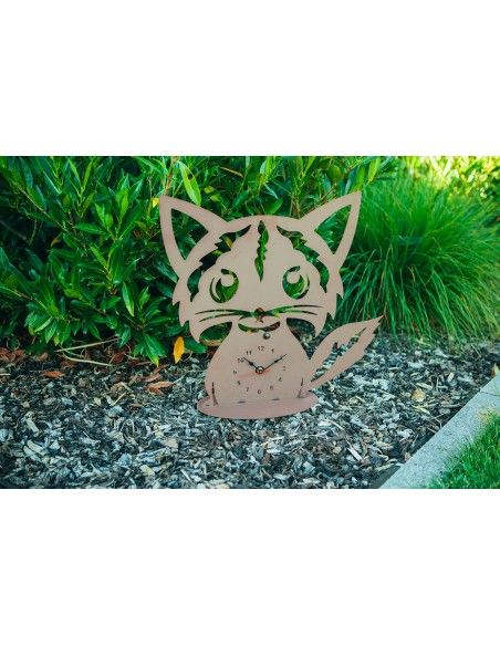 Lustige Metall Katzenuhr, Höhe 51,5 cm