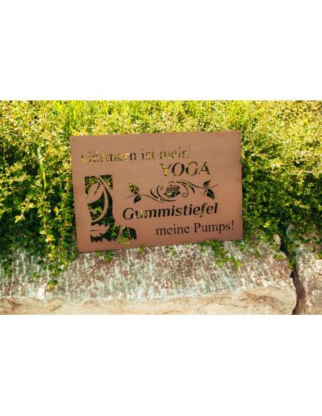 Gedichttafel aus Metall - Gärtnern ist mein Yoga, Gummistiefel meine Pumps Gedichttafel aus Metall - Gärtnern ist mein Yoga, Gummistiefel meine Pumps