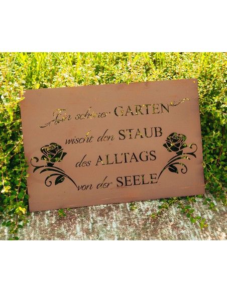 Ein schöner Garten wischt den Staub des Alltags von der Seele Spruch