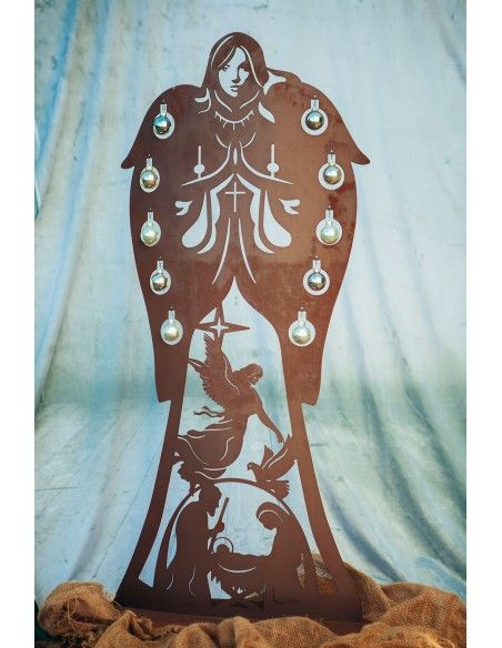 Edelrost Engel der heiligen Nacht - für Christbaumkugeln, Höhe 119 cm Edelrost Engel der heiligen Nacht - für Christbaumkugeln, Höhe 119 cm
