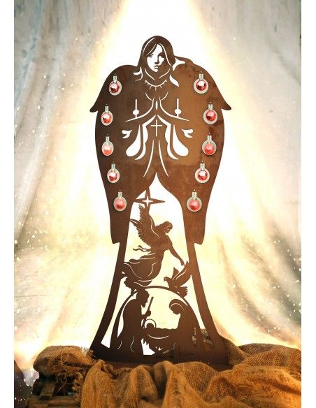 Edelrost Engel der heiligen Nacht - für Christbaumkugeln, Höhe 119 cm Edelrost Engel der heiligen Nacht - für Christbaumkugeln, Höhe 119 cm