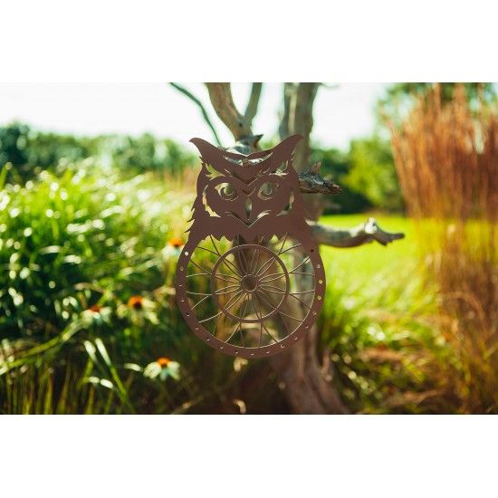 Eulen Traumfänger - aus Edelrost, Höhe 30 cm