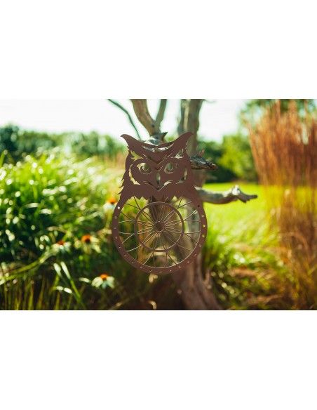 Eulen Traumfänger - aus Edelrost, Höhe 30 cm